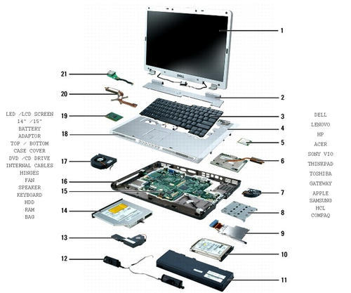hp laptop parts
